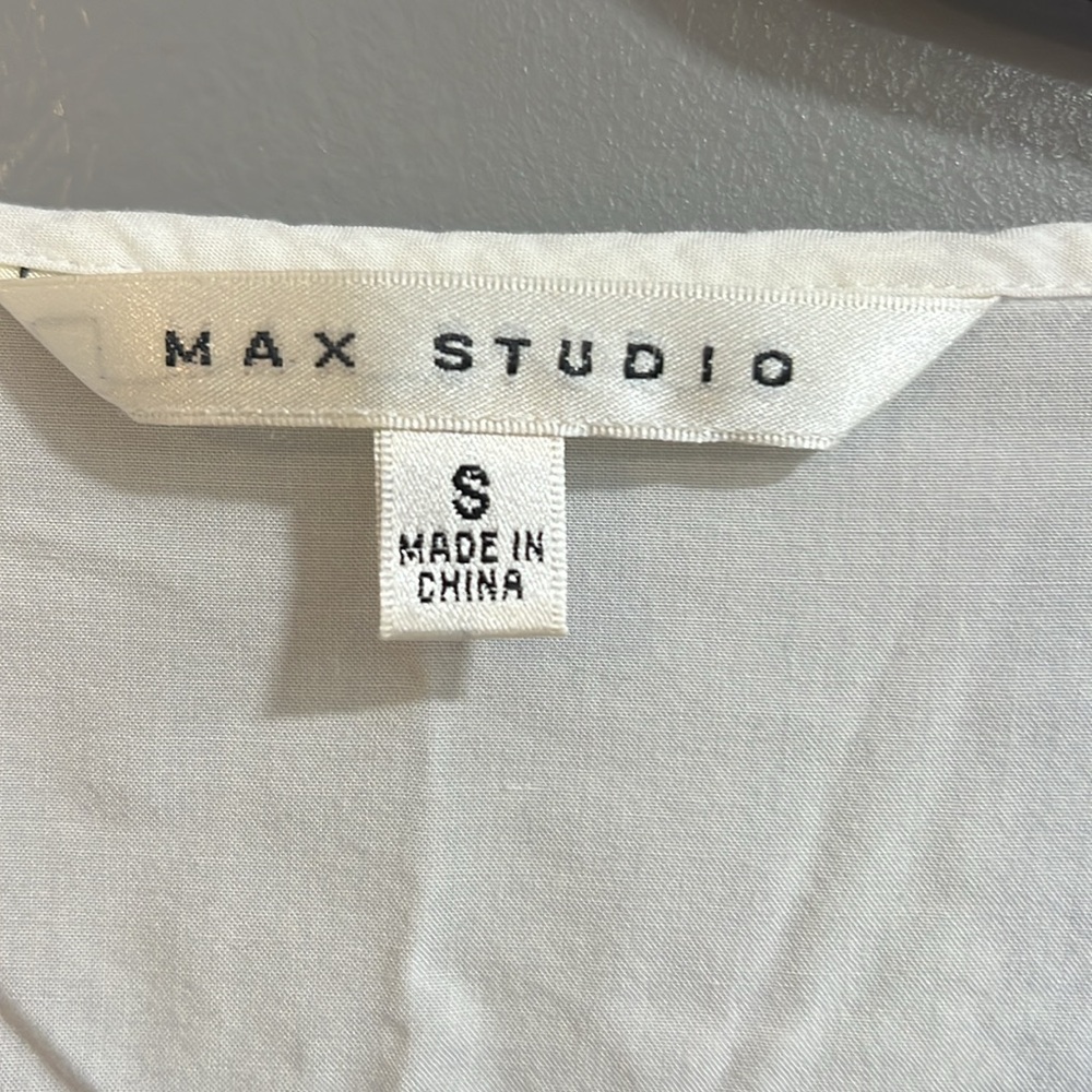 Max Studio White Ribbon Embroided Blouse - Picture 4 of 5